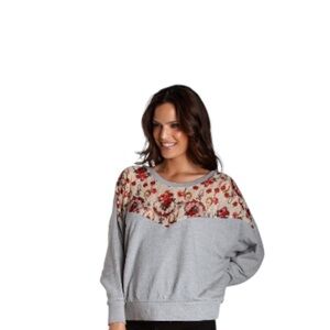Free People Floral Cropped Sweatshirt - Women’s Size Small